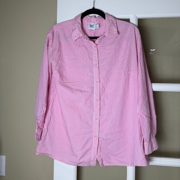 PRINCESS POLLY Pink Striped 2 Piece Set Boxer Shorts & Button Up Size 2 Small - Picture 6 of 13